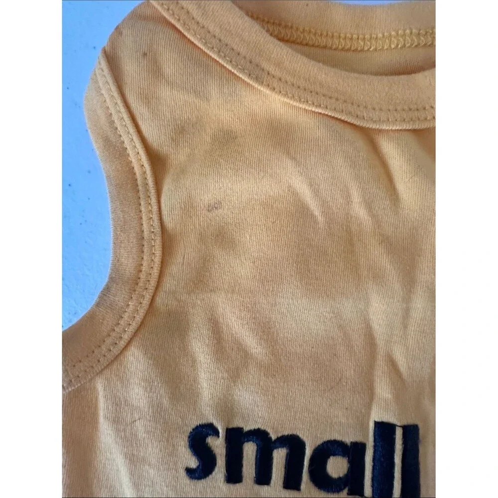 Parisian Pet “Small Dog Big Heart” Yellow Dog Tee Size L